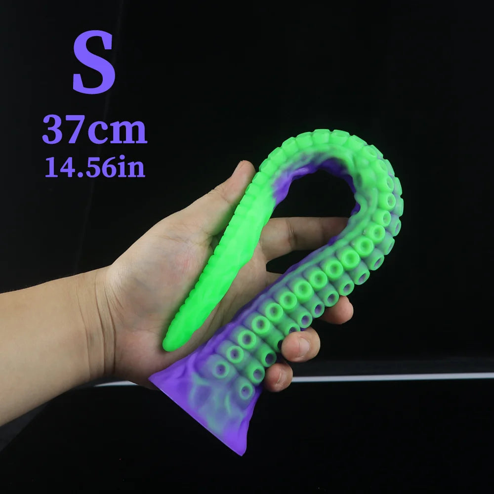 Tentacle Dildo Monster Penis Big Buttplug Soft Silicone Anal Sex Toy Progressive Vaginal Massage With Suction Cup Bdsm Long Whip