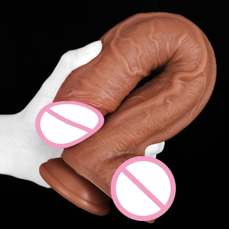 Thick Realistic Dildo 12.6inch Huge Penis With Suction Cup For Hands-Free Play Flexible Giant Cock For Women Vaginal Anal Play