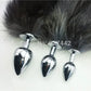 Three in set Fox Tail Anal Plug Metal butt plug Sex Toys For Men and Women Adult product