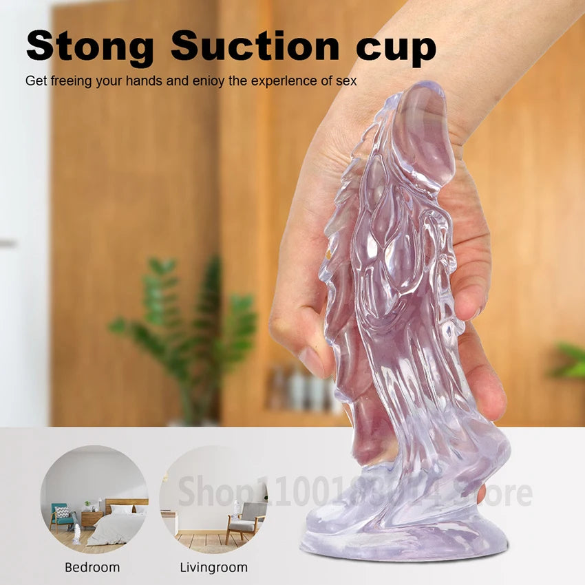 Transparent Pink Anal Dildo For Woman Sex Toys For Men Butt Plug Masturbators Monster Animal Suction cup Dildo Erotic products