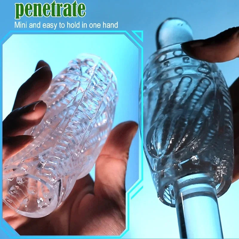 Transparent Vaginal Sex Toy for Men Male Masturbator Cup Realistic Vagina Real Pussy Penis Enlargement Exerciser Erotic Toy