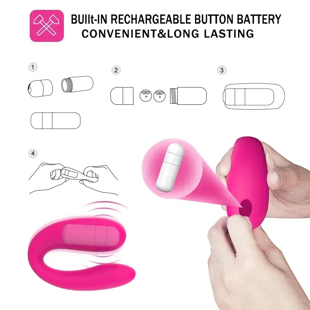 U-Shape Clitoral Stimulator Wearable Female Vaginal Vibrator G-spot Massager Small Powerful Bullet Vibrator Portable Sex Toys