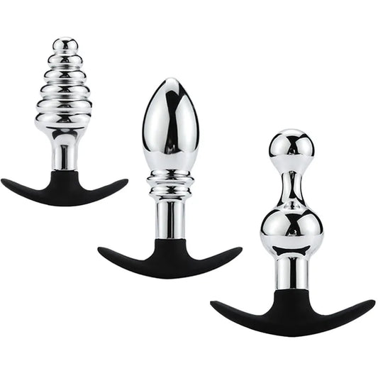 Underwear outdoor large size  metal  silicone anal beads butt plug dildo vaginal g spot SM insert sex toy for men women