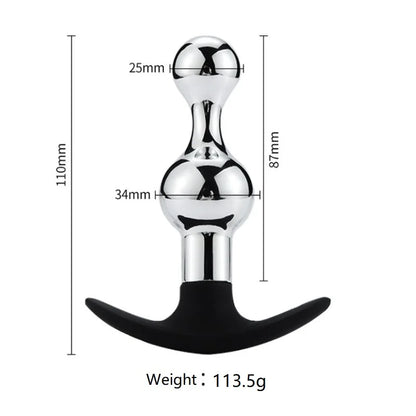 Underwear outdoor large size  metal  silicone anal beads butt plug dildo vaginal g spot SM insert sex toy for men women