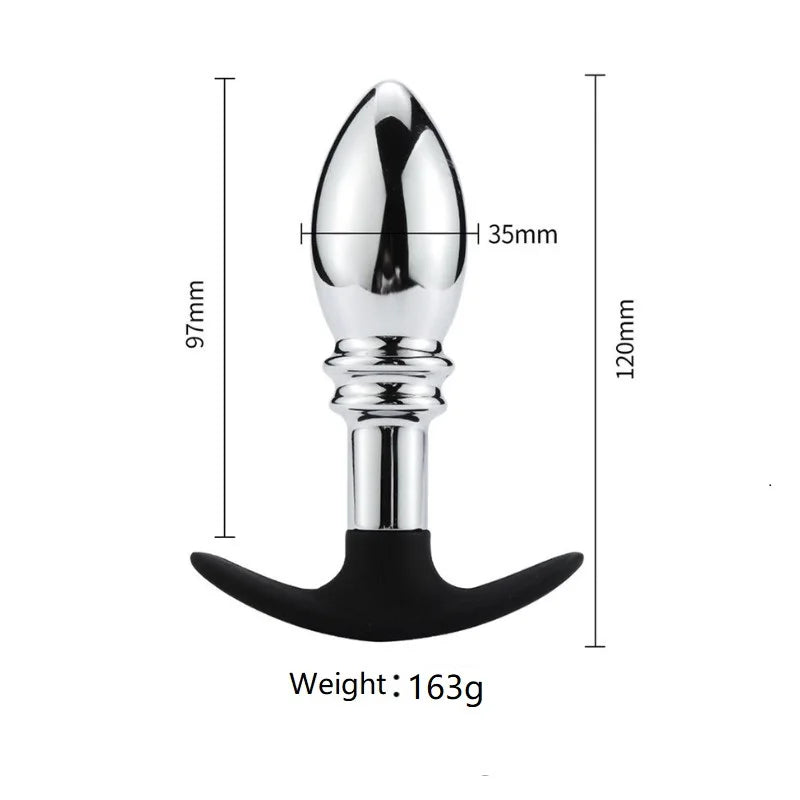 Underwear outdoor large size  metal  silicone anal beads butt plug dildo vaginal g spot SM insert sex toy for men women