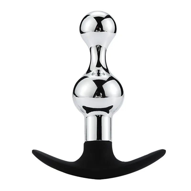 Underwear outdoor large size  metal  silicone anal beads butt plug dildo vaginal g spot SM insert sex toy for men women