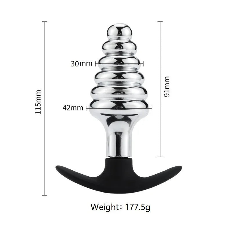 Underwear outdoor large size  metal  silicone anal beads butt plug dildo vaginal g spot SM insert sex toy for men women