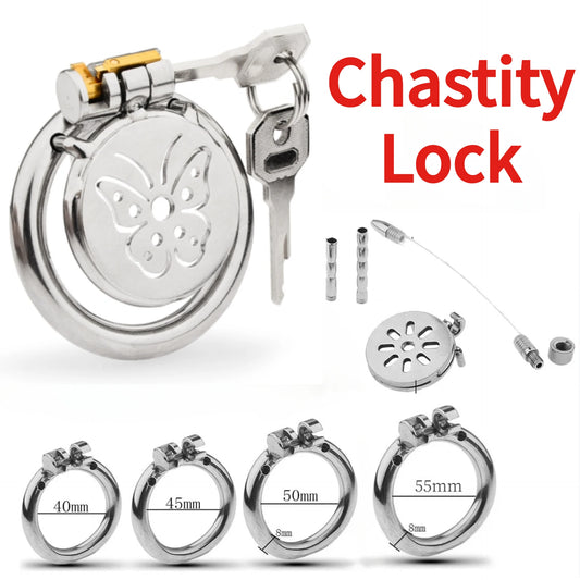 Upgraded CB Lock Cock Cage Chastity Cage Longterm for Male Men Urethral Extreme Toys for Man Small Flat Cage Masturbation Bdsm