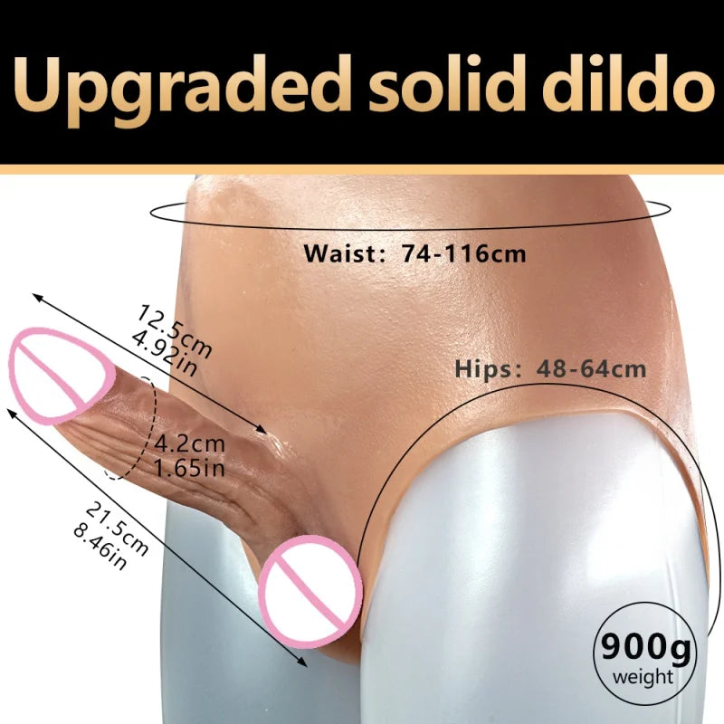 Upgraded New Silicone Pants Strapon Penis for Women solid Dildo and Men Hollow Dick Pants Masturbators Realistic Dildos Adult 18