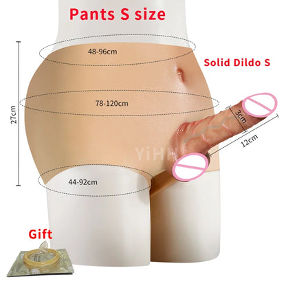 Upgraded New Silicone Pants Strapon Penis for Women solid Dildo and Men Hollow Dick Pants Masturbators Realistic Dildos Adult 18