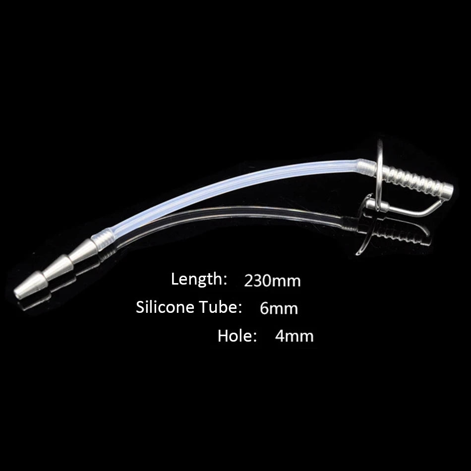 Urethral Catheter Dilator Silicone Sound Soft Tube Stainless Steel Urethra Penis Plug Insert Sounding Toys for Men Sex Toys BDSM