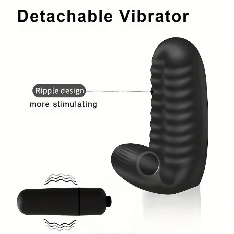 Vagina Finger Vibrating 10 Modes Finger Sleeves Erogenous Waterproof Stimulation Masturbating Silicone Case Sex Toys for Men 18