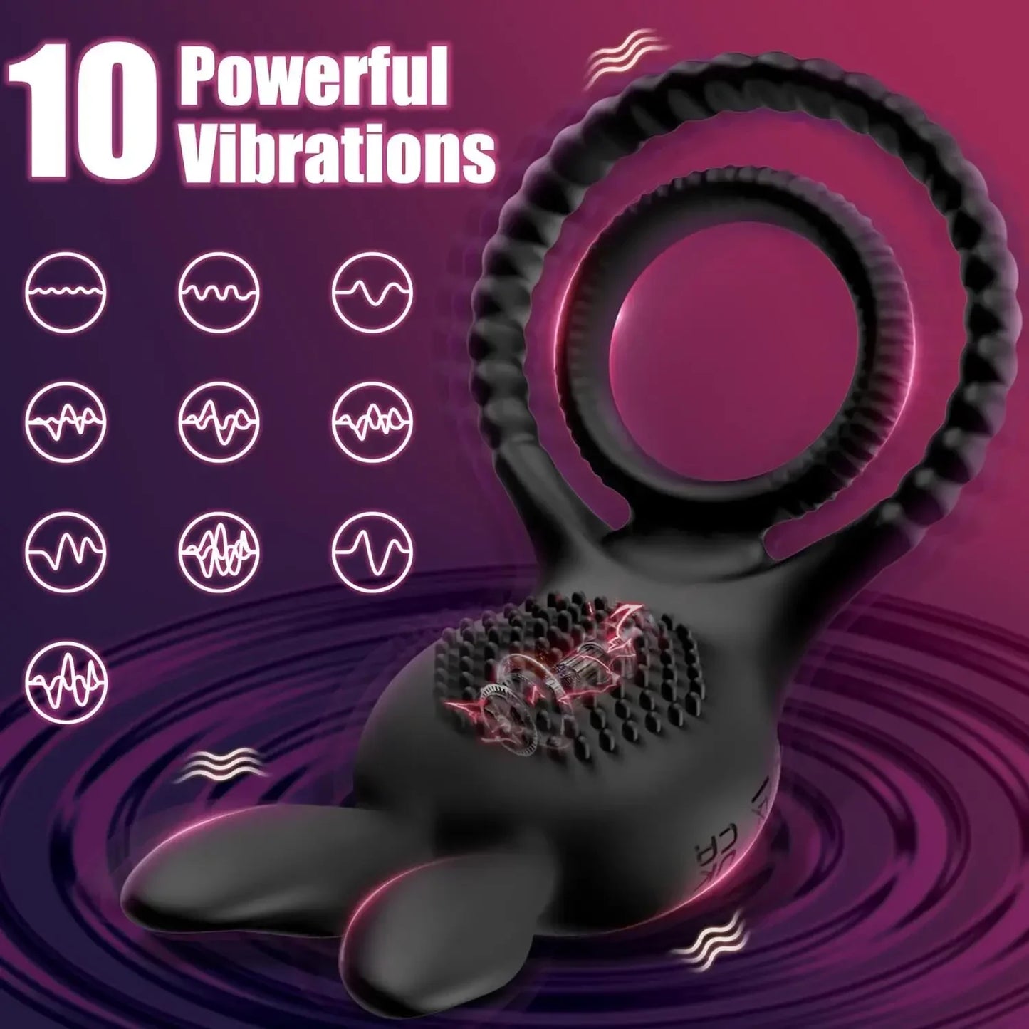 Vibrating Cock Ring Vibrator Adult Sex Toy with Vibrations Longer Harder Stronger G Spot Clitoral Stimulator Penis Ring Erection