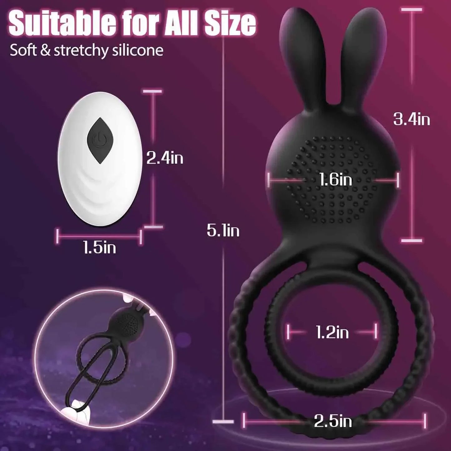 Vibrating Cock Ring Vibrator Adult Sex Toy with Vibrations Longer Harder Stronger G Spot Clitoral Stimulator Penis Ring Erection