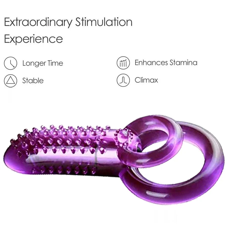 Vibrating Cock Ring With Tongue Clitoral Stimulator Raised Nodules Anal Beads For Couple Play Adult Sex Toys Penis Ring Wearable