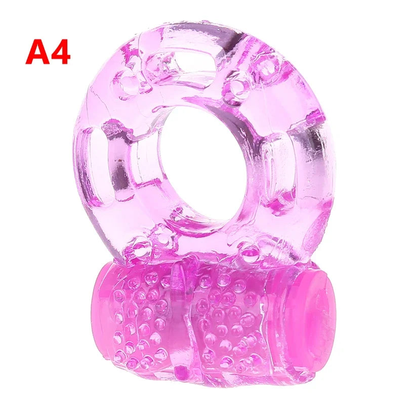 Vibrating Cock Ring With Tongue Clitoral Stimulator Raised Nodules Anal Beads For Couple Play Adult Sex Toys Penis Ring Wearable