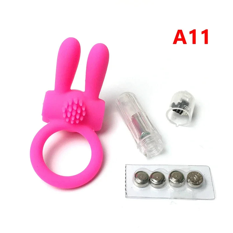 Vibrating Cock Ring With Tongue Clitoral Stimulator Raised Nodules Anal Beads For Couple Play Adult Sex Toys Penis Ring Wearable