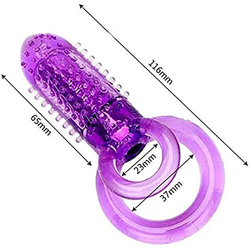 Vibrating Cock Ring With Tongue Clitoral Stimulator Raised Nodules Anal Beads For Couple Play Adult Sex Toys Penis Ring Wearable