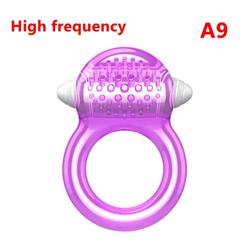 Vibrating Cock Ring With Tongue Clitoral Stimulator Raised Nodules Anal Beads For Couple Play Adult Sex Toys Penis Ring Wearable