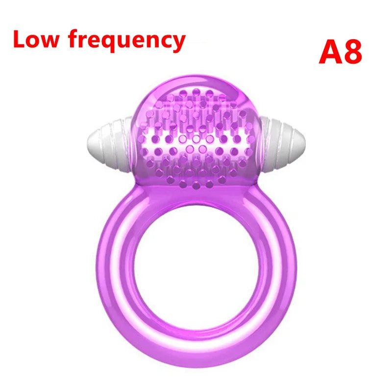 Vibrating Cock Ring With Tongue Clitoral Stimulator Raised Nodules Anal Beads For Couple Play Adult Sex Toys Penis Ring Wearable