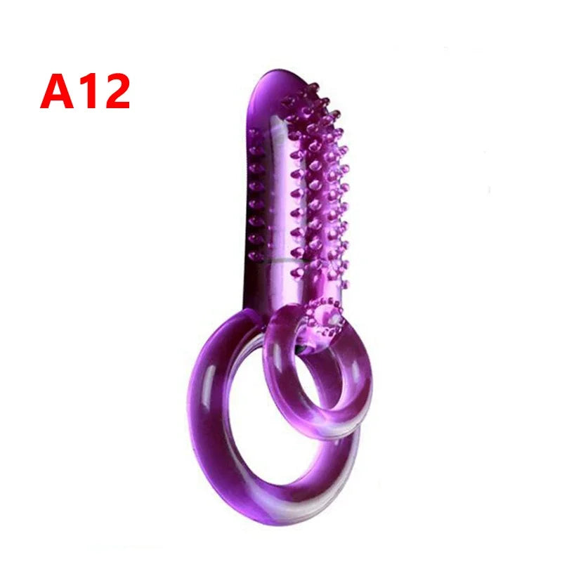 Vibrating Cock Ring With Tongue Clitoral Stimulator Raised Nodules Anal Beads For Couple Play Adult Sex Toys Penis Ring Wearable