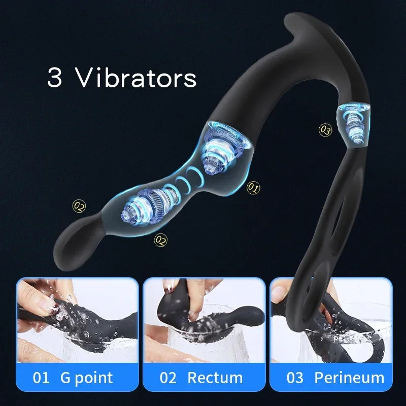 Vibrator Prostate Massager Male Anal Plug Wireless Vibrator Wear Stimulate Massager Delay Ejaculation Penis Ring Sex Toy for Men