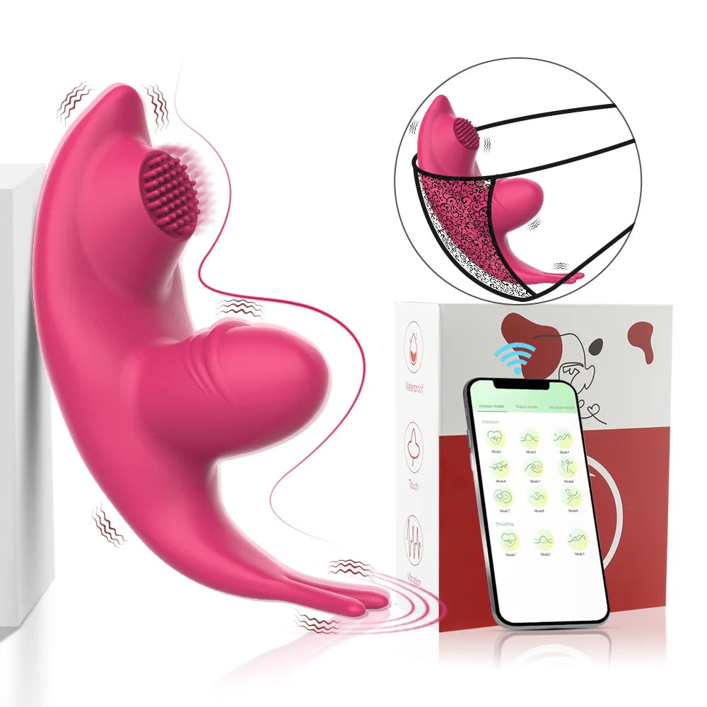 Wear Mini Vibrator for Women Lick Panties Clitoris Stimulator Remote Control App Bluetooth Vibrators for Female Adults Sex Toys