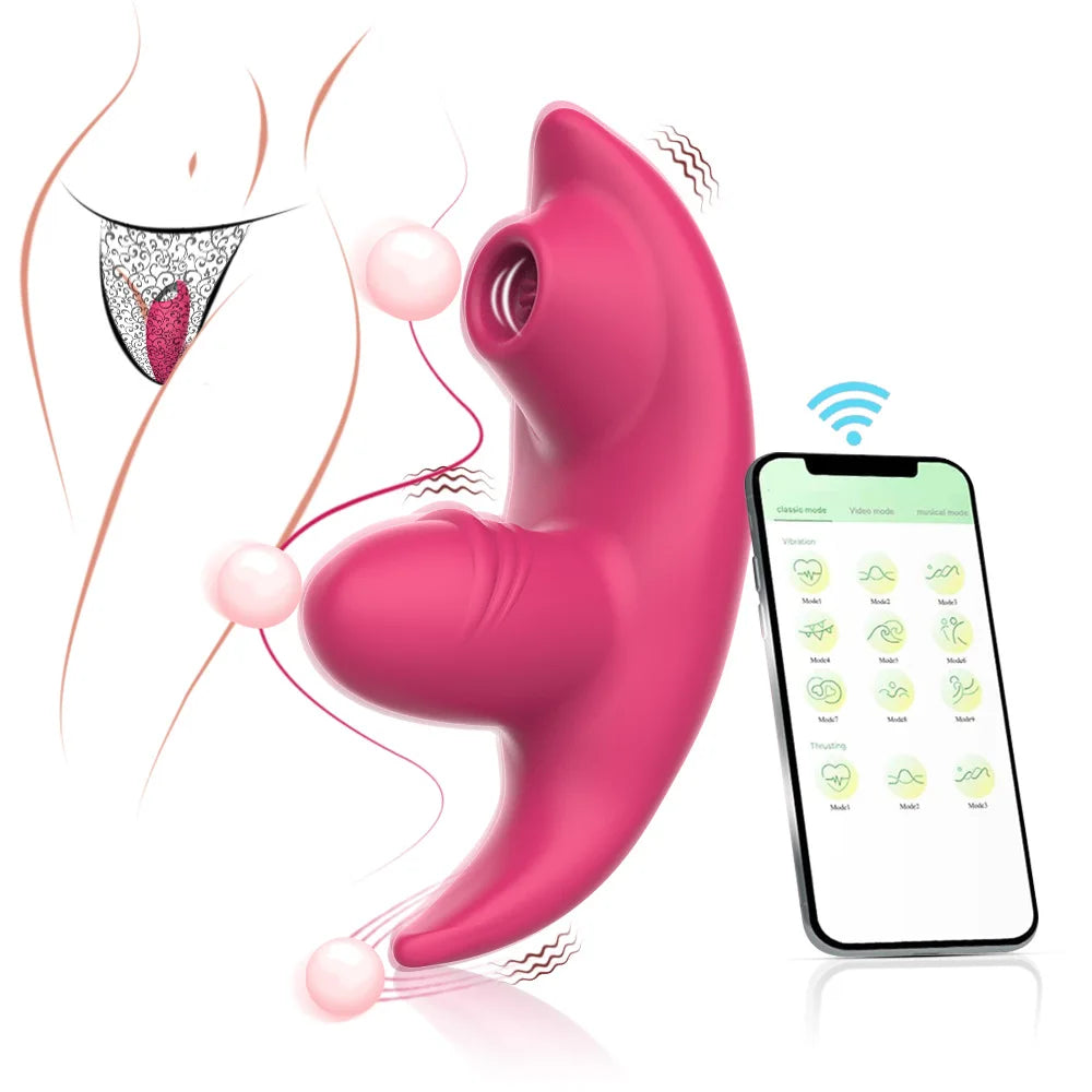 Wear Mini Vibrator for Women Lick Panties Clitoris Stimulator Remote Control App Bluetooth Vibrators for Female Adults Sex Toys
