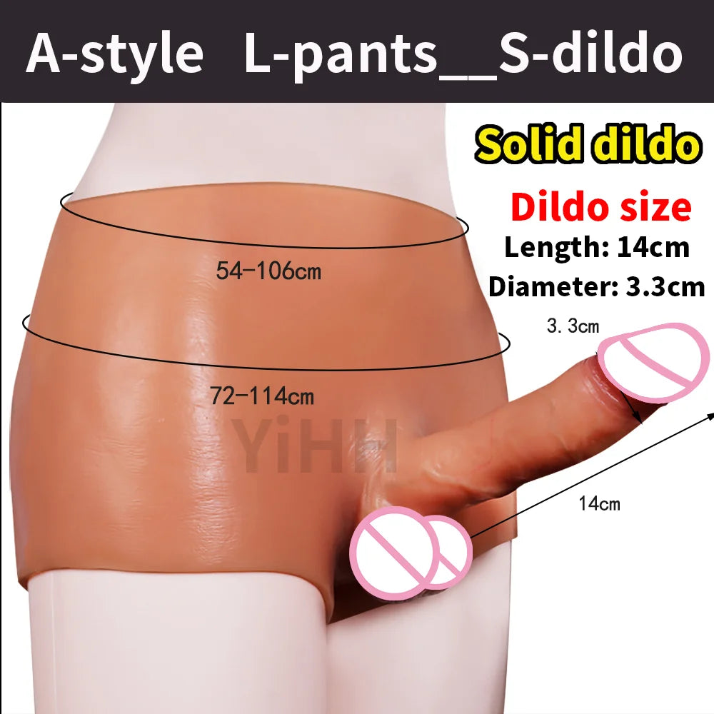 Wearable Penis Silicone Pants Realistic Solid Hollow Dildo Lesbian Strap-on Dildo Underwear Sex Toys For Women Men Tools 18