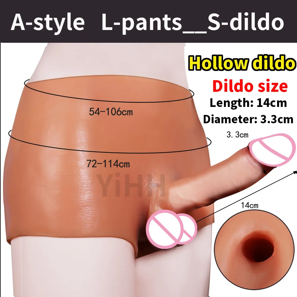 Wearable Penis Silicone Pants Realistic Solid Hollow Dildo Lesbian Strap-on Dildo Underwear Sex Toys For Women Men Tools 18