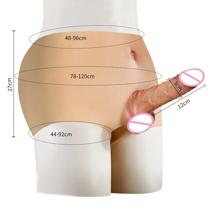 Wearable Penis Silicone Pants Realistic Solid Hollow Dildo Lesbian Strap-on Dildo Underwear Sex Toys For Women Men Tools 18