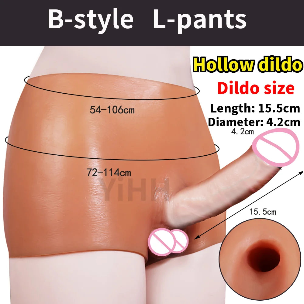 Wearable Penis Silicone Pants Realistic Solid Hollow Dildo Lesbian Strap-on Dildo Underwear Sex Toys For Women Men Tools 18