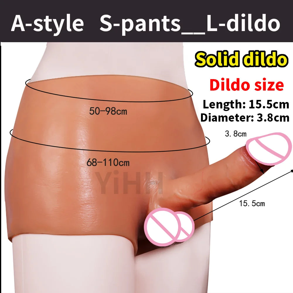 Wearable Penis Silicone Pants Realistic Solid Hollow Dildo Lesbian Strap-on Dildo Underwear Sex Toys For Women Men Tools 18