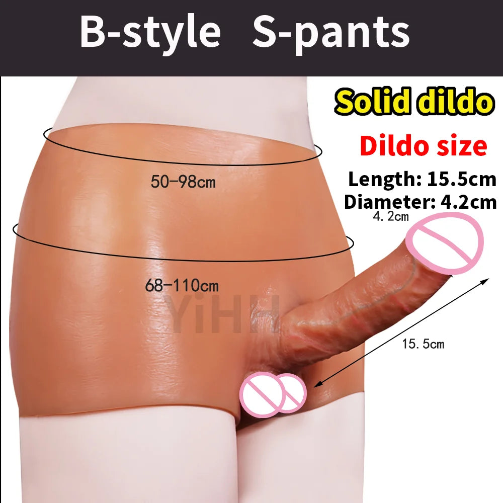 Wearable Penis Silicone Pants Realistic Solid Hollow Dildo Lesbian Strap-on Dildo Underwear Sex Toys For Women Men Tools 18