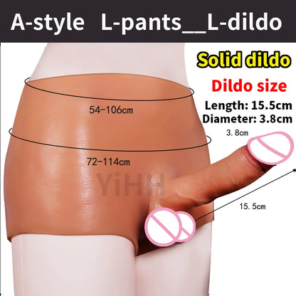 Wearable Penis Silicone Pants Realistic Solid Hollow Dildo Lesbian Strap-on Dildo Underwear Sex Toys For Women Men Tools 18