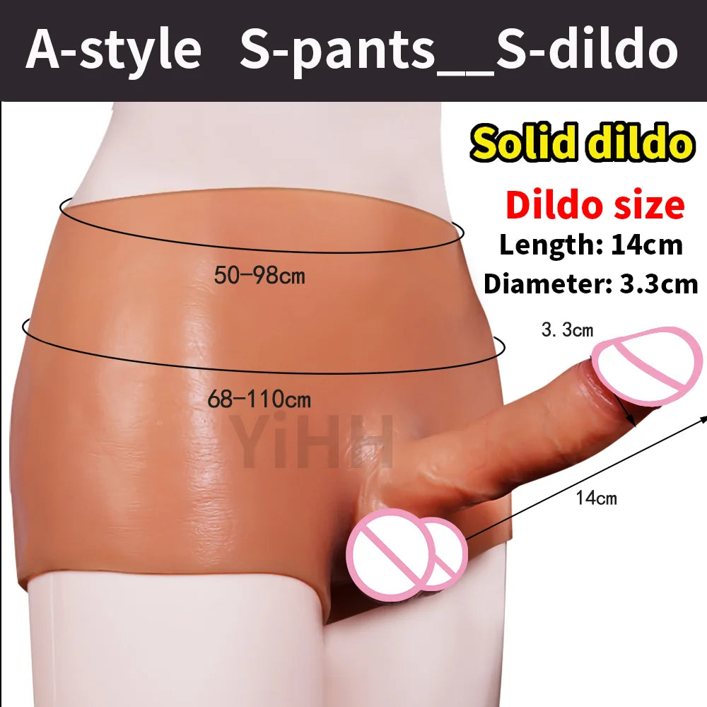 Wearable Penis Silicone Pants Realistic Solid Hollow Dildo Lesbian Strap-on Dildo Underwear Sex Toys For Women Men Tools 18