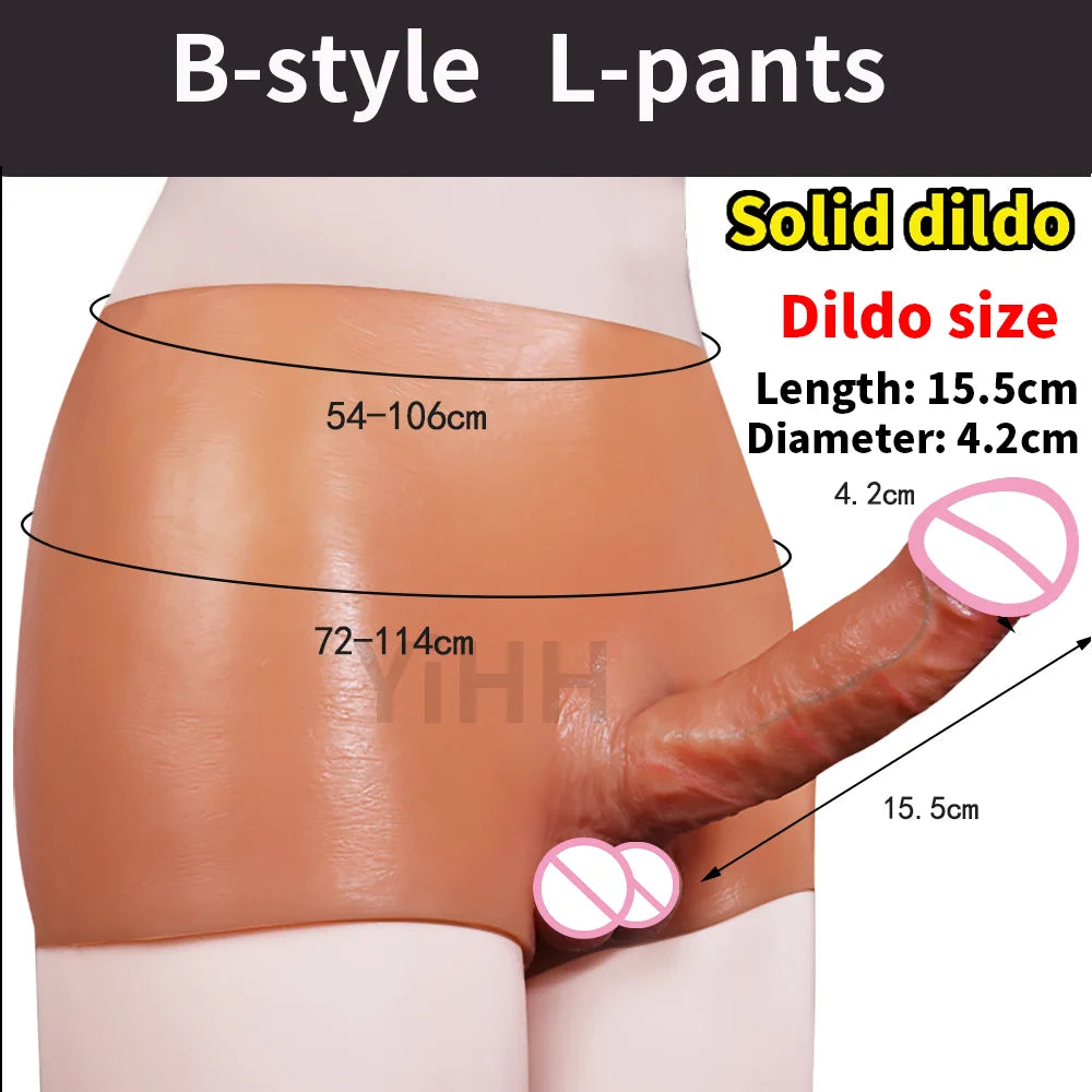 Wearable Penis Silicone Pants Realistic Solid Hollow Dildo Lesbian Strap-on Dildo Underwear Sex Toys For Women Men Tools 18