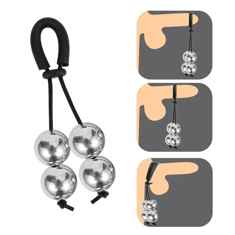 Weight-Bearing Penis Ring Falling Ball Erection Enlargement Ejaculation Delay Trainer Penis And Scrotum Restraint Ring Men'S Toy