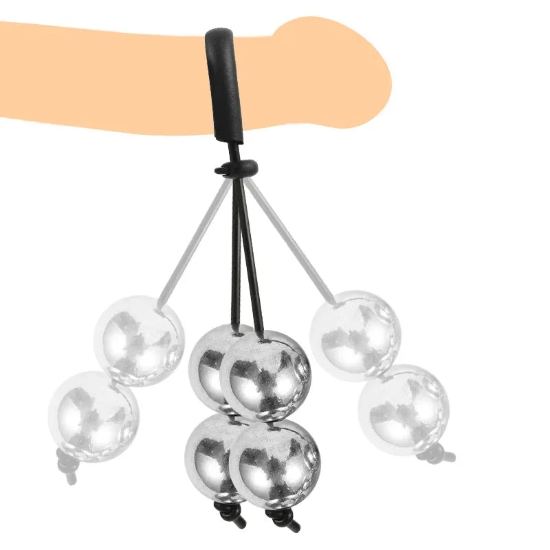 Weight-Bearing Penis Ring Falling Ball Erection Enlargement Ejaculation Delay Trainer Penis And Scrotum Restraint Ring Men'S Toy