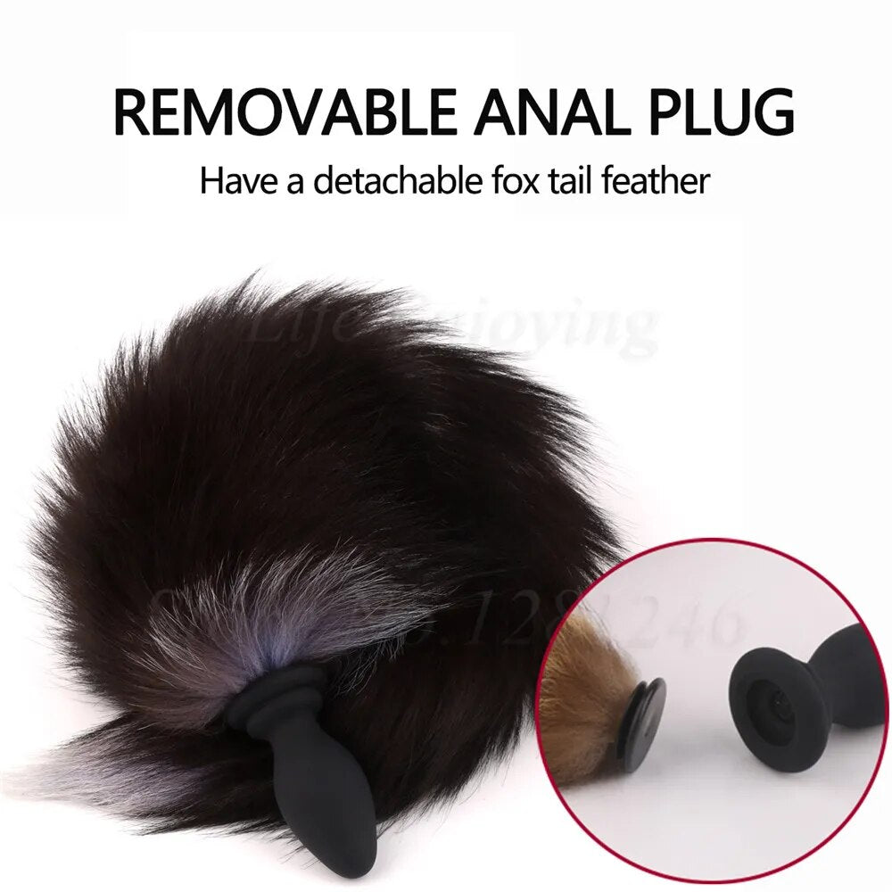 Wireless Remote Vibrator Fox Tail Silicone Anal Plug Jewelry Dildo Sex Toy for Woman Prostate Massager Bullet Vibrador Butt Plug