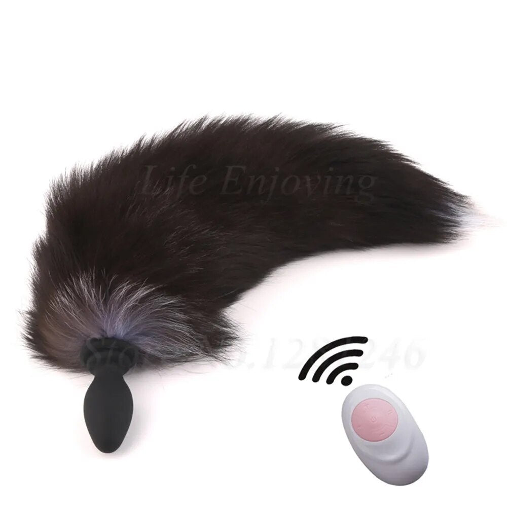 Wireless Remote Vibrator Fox Tail Silicone Anal Plug Jewelry Dildo Sex Toy for Woman Prostate Massager Bullet Vibrador Butt Plug