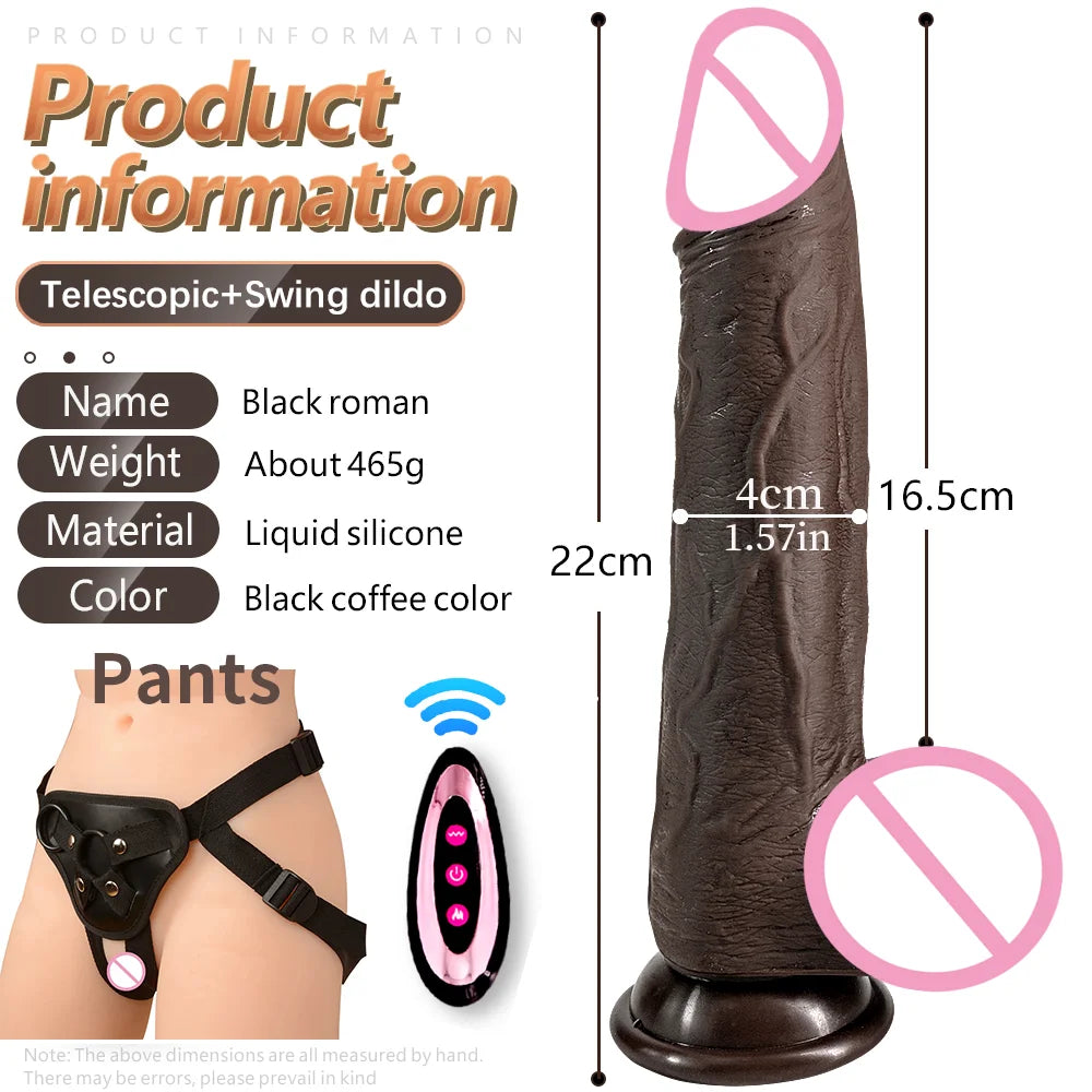 Wireless Vibrator Telescopic Dildos For Women Huge and Small Dildo Vibrador Heating jelly Dick Realistic Black Penis sex toys