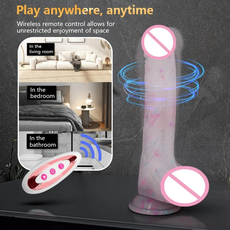 Wireless Vibrator Telescopic Dildos For Women Huge and Small Dildo Vibrador Heating jelly Dick Realistic Black Penis sex toys