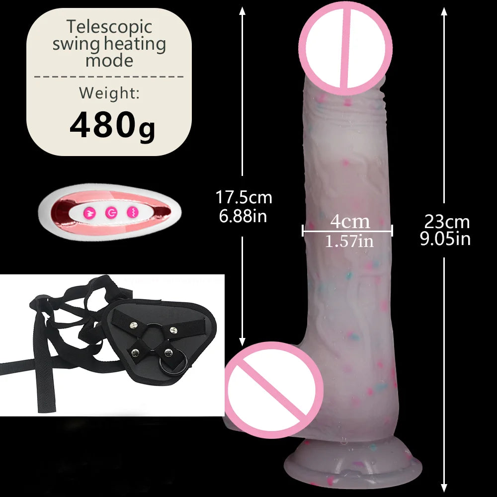 Wireless Vibrator Telescopic Dildos For Women Huge and Small Dildo Vibrador Heating jelly Dick Realistic Black Penis sex toys