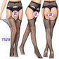 Women Black Stockings With Belt Set High Fishnet Tights Erotic Lingerie Sexy Pantyhose Floral Print Long Mesh Lace Stocking