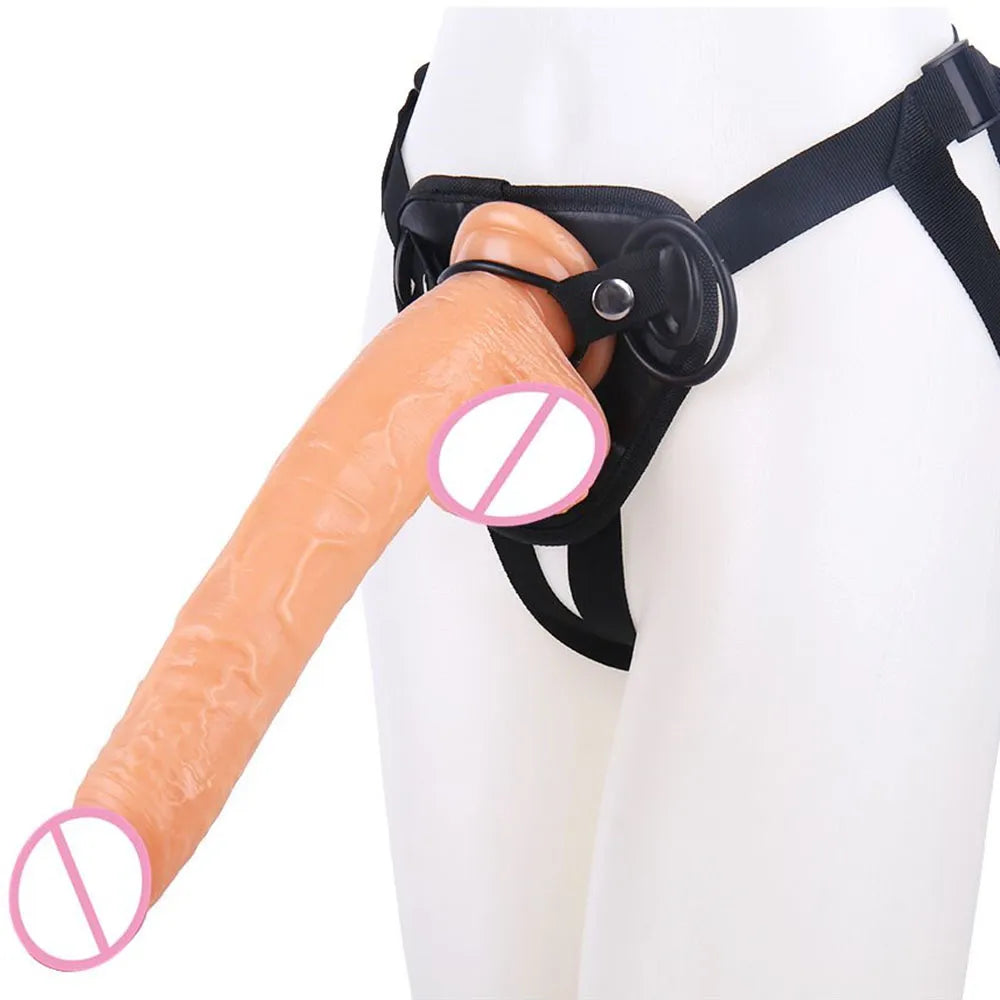 Women's Strap-on Huge Realistic Dildo for Women Strapon Dildos with Rings Women Strapon Harness Belt Sex Toys Big Long Dildo