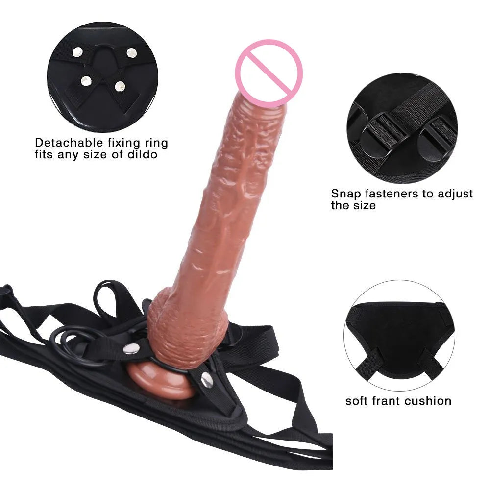 Women's Strap-on Huge Realistic Dildo for Women Strapon Dildos with Rings Women Strapon Harness Belt Sex Toys Big Long Dildo