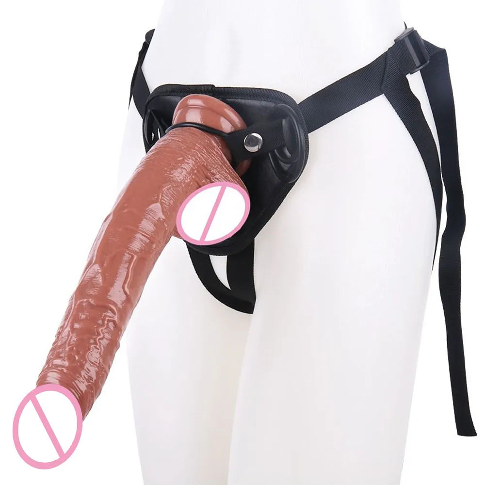 Women's Strap-on Huge Realistic Dildo for Women Strapon Dildos with Rings Women Strapon Harness Belt Sex Toys Big Long Dildo