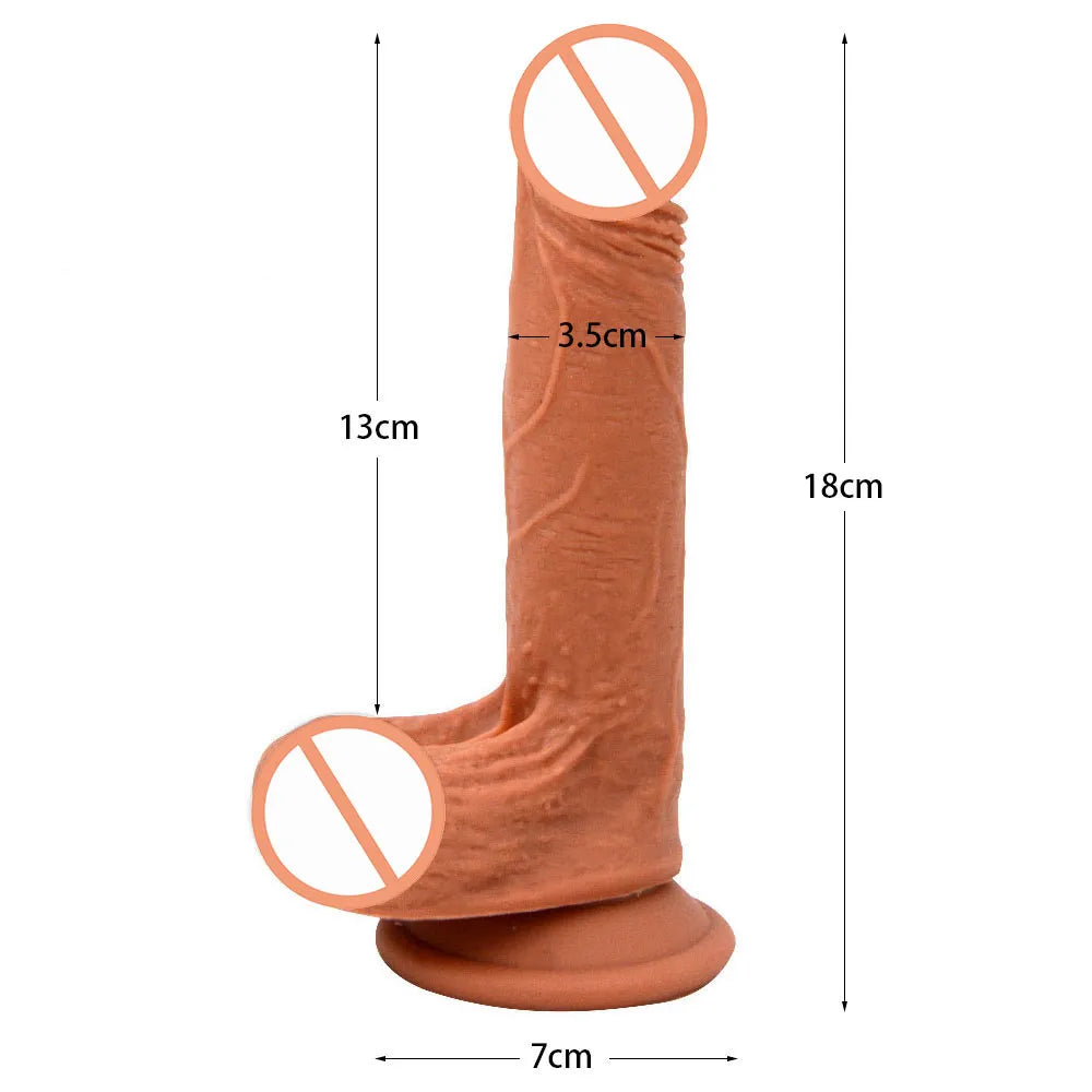 YRZGSAWJ Dildo Strapon Panties Realistic Penis 3D Balls Harness Wearable  Panty Vibrator Couples Sex Toys for Wonmen Lesbian (15 cm Dick)