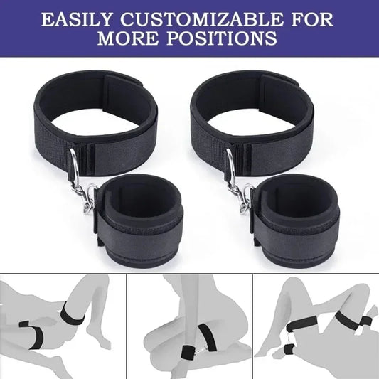 Wrist To Thigh Bondage Restraints Kit BDSM Adjustable Bed Sex Restraints Cuffs for Men Erotic SM Bondage for Adult Sex Toys